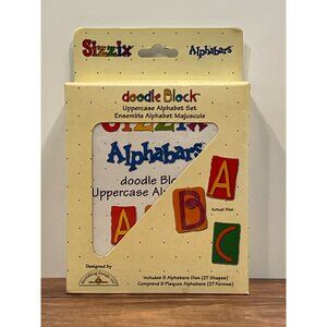 USED ONCE Sizzix Upercase Doodle Block Alphabet Die Set 38-0982